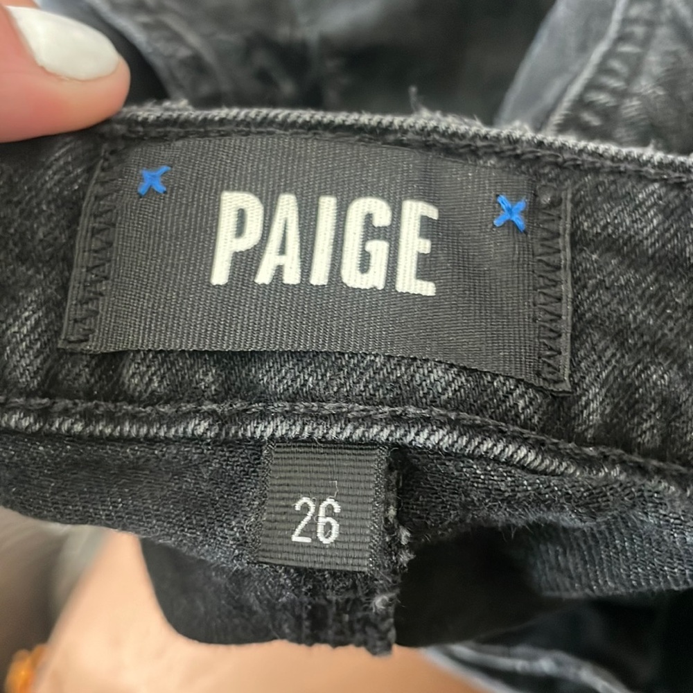 PAIGE BLACK DENIM SHORTS- NEW